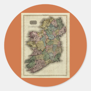 1813 Ireland Map by John Pinkerton Classic Round Sticker