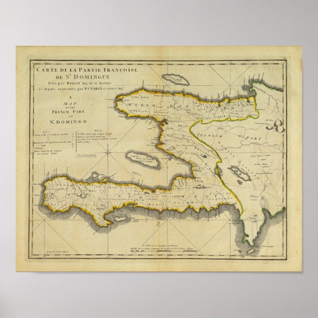1814 Haiti Map by Mathew Carey Poster (Front)