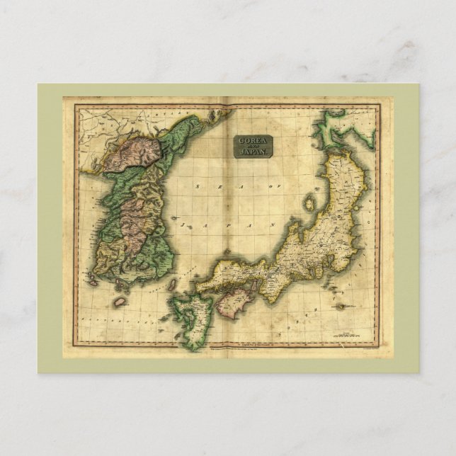 1815 Map of Korea and Japan Postcard (Front)