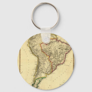 1817 Map of South America Key Ring
