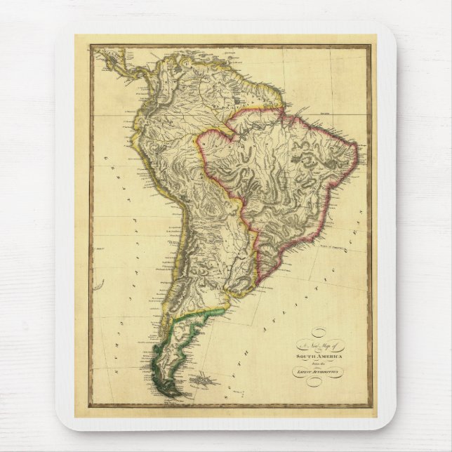 1817 Old Map of South America Mouse Pad (Front)