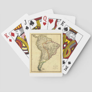 1817 Old Map of South America Playing Cards