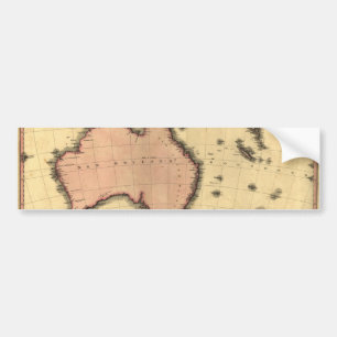 1818 Australasia  Map - Australia, New Zealand Bumper Sticker