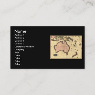 1818 Australasia Map - Australia, New Zealand Business Card