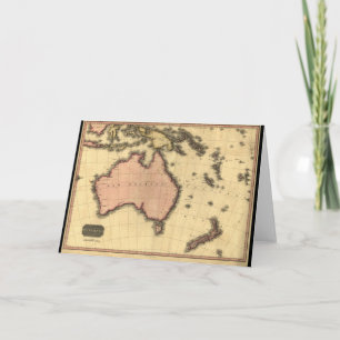 1818 Australasia Map - Australia, New Zealand Card
