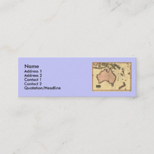 1818 Australasia  Map - Australia, New Zealand Mini Business Card