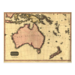 1818 Australasia  Map - Australia, New Zealand Postcard