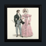 1823 Antique Wedding Man Woman Fashion Gift Box<br><div class="desc">Antique Wedding Couple - Antique fashion art of a man and woman in 1823,  a beautiful 19th century couple,  before the Victorian era,  a fashion plate watercolor fashion illustration. This beautiful illustration of two fashionable lovers is from an advertisement for the latest dress of the time.</div>