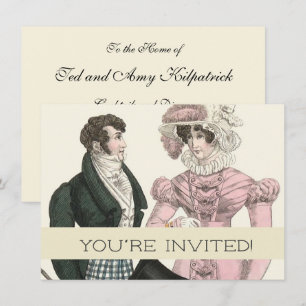1823 Antique Wedding Man Woman Fashion Invitation