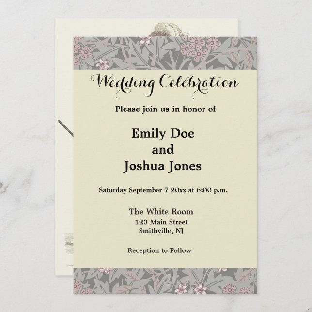 1823 Antique Wedding Man Woman Fashion Invitation (Front/Back)