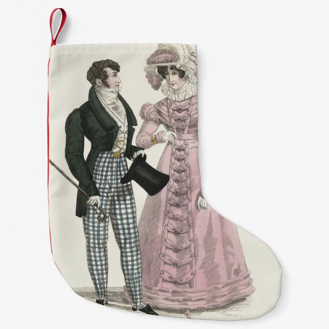 1823 Antique Wedding Man Woman Fashion Small Christmas Stocking (Front)