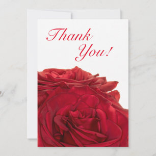1824-Red Wedding Rose Thank You Card