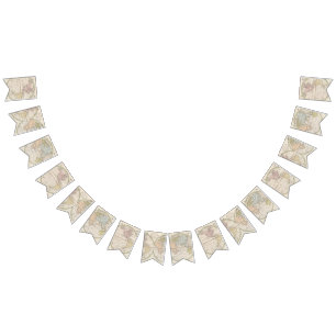 1831 Antique World Map Travel Theme Bunting