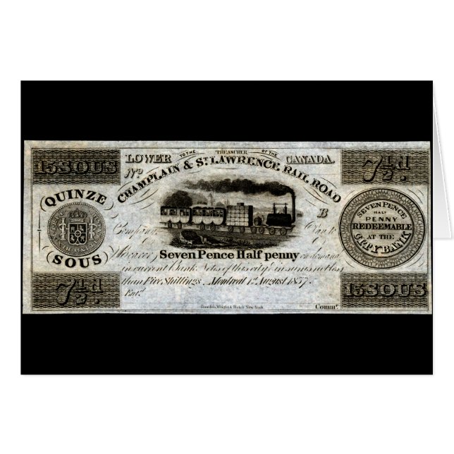 1837 Canadian Railroad Currency (Front Horizontal)