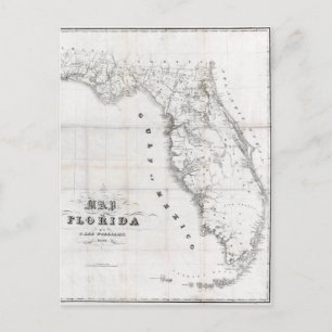 1837 Florida Map Postcard