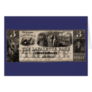1837 Lafayette Bank Three Dollar Note