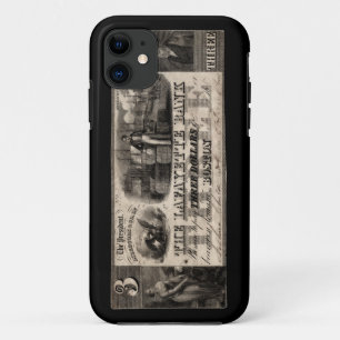 1837 Lafayette Bank Three Dollar Note iPhone 11 Case
