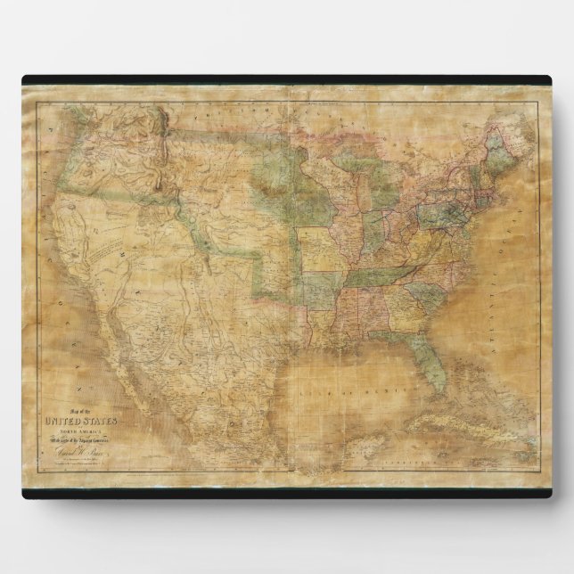 1839 David H. Burr Wall Map of the United States Plaque (Front)