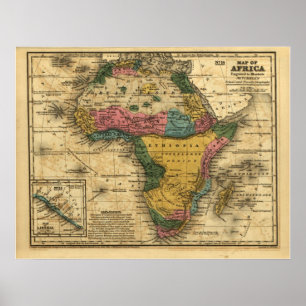1839 Map of Africa Poster