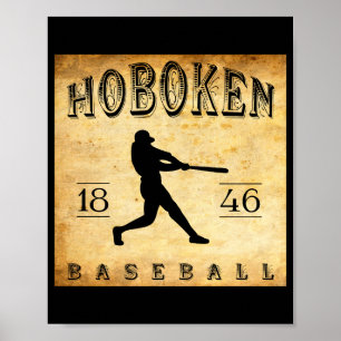 1846 Hoboken New Jersey Baseball T Shirt  Poster