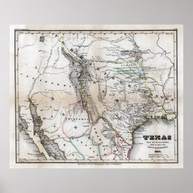 1846 Texas Map Poster (Front)