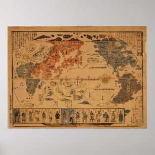 1850 Bankoku jinbutsu no zu People of many nations Poster