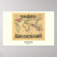 1850’s Map of British Empire Throughout the World