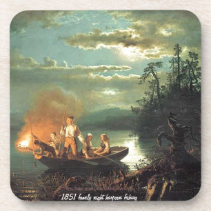 "1851 family night harpoon fishing" coaster