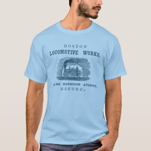 1852 Boston Locomotive Works, steel blue T-Shirt