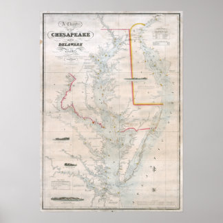 1852 Chart of Chesapeake and Delaware Bays
