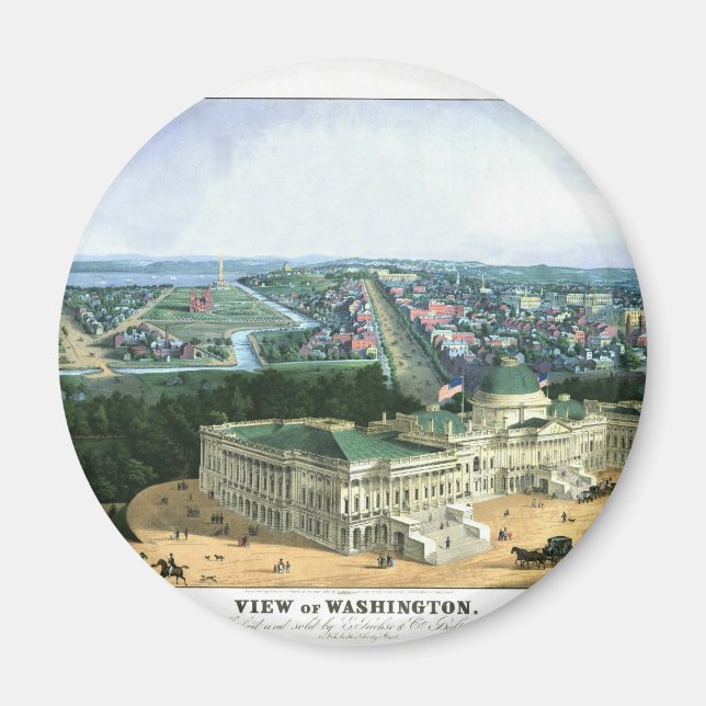 1852 Colour Lithograph - View of Washington Magnet (Front)