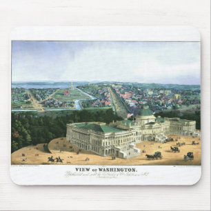 1852 Colour Lithograph - View of Washington Mouse Pad