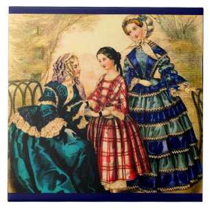 1852 French fashion plate Ceramic Tile