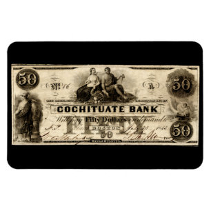 1853 Cochituate Fifty Dollar Note Magnet