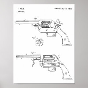 1854 Gun Patent Art Drawing Print