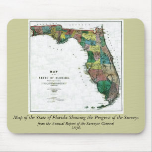 1856 Map of the State of Florida by Columbus Drew Mouse Pad