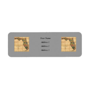 1856 Map of the State of Florida by Columbus Drew Return Address Label