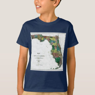 1856 Map of the State of Florida by Columbus Drew T-Shirt
