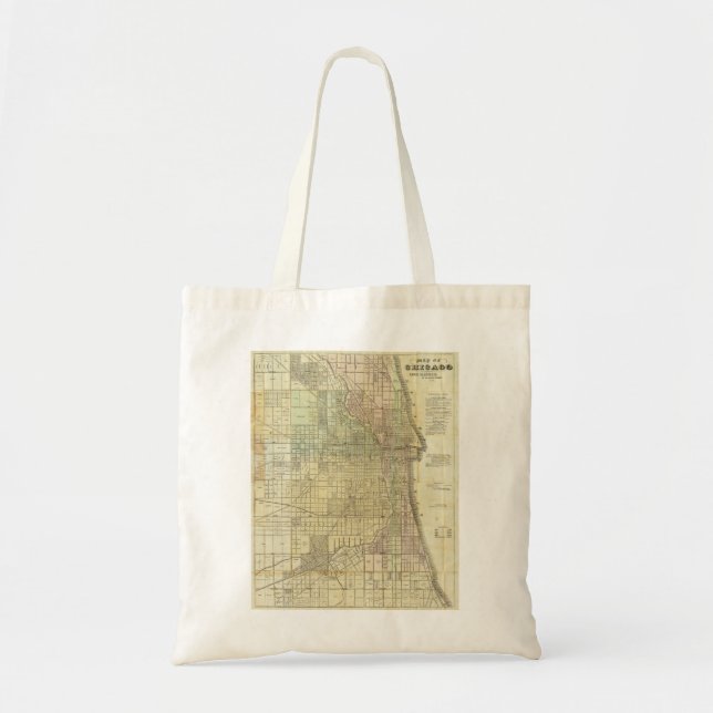 1857 Map of Chicago Illinois Tote Bag (Front)