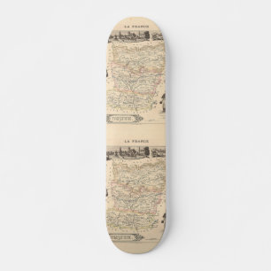 1858 Map of Mayenne Department, France Skateboard