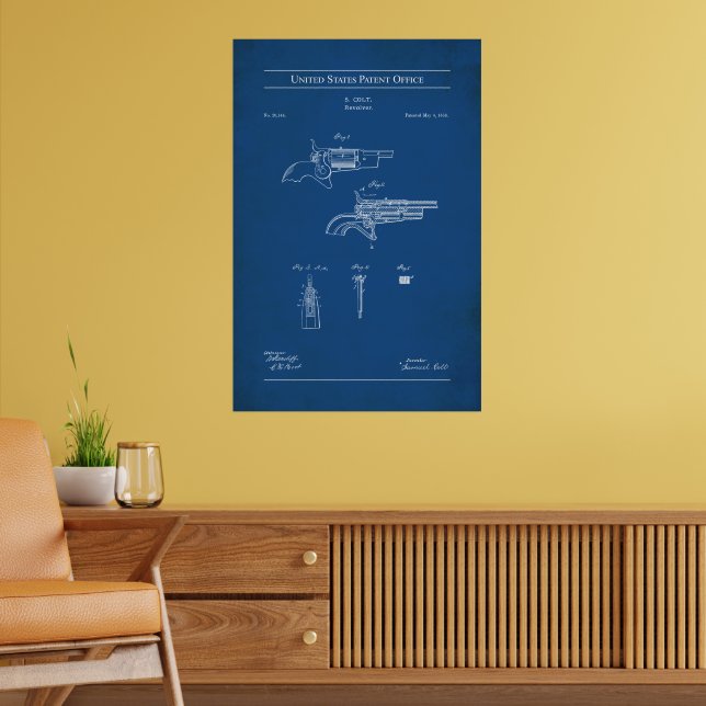 1858 US Patent 20144 - Colt Revolver Poster (Living Room 2)