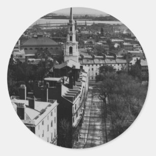 1859: A view of Boston from the State House Classic Round Sticker