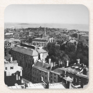 1859:  A view of Boston looking south Square Paper Coaster