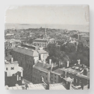1859: A view of Boston looking south Stone Coaster