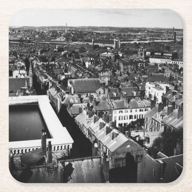 1859:  The city of Boston, Massachusetts Square Paper Coaster (Front)