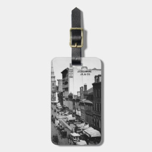 1859: Traffic and shops on Washington Street Luggage Tag