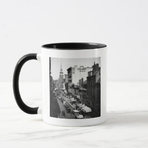1859: Traffic and shops on Washington Street Mug