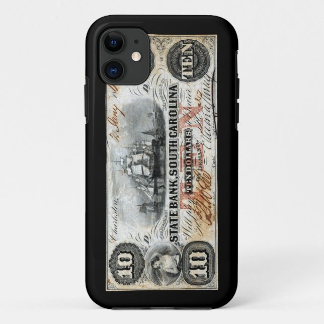 1860 South Carolina Ten Dollar Note Case-Mate iPhone Case (Back)