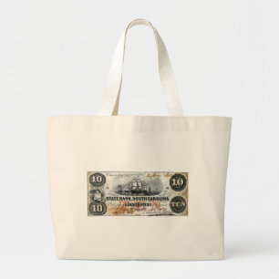 1860 South Carolina Ten Dollar Note Large Tote Bag