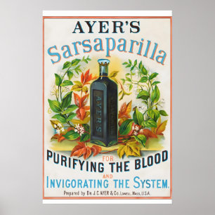 1860s Ayers Sarsaparilla - Vintage Patent Medicine Poster